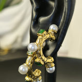 Pearl Emerald Earrings