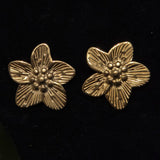 Stainless Steel Gold Flower Stud