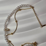 White pearl double layer anklet