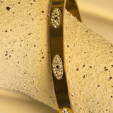 18K gold-plated Stainless Steel Evil Eye Bangle Bracelet