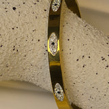 18K gold-plated Stainless Steel Evil Eye Bangle Bracelet