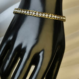 Gold over Silver, Cubic Zirconia Double-Layer Bracelet.