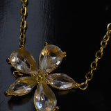 Gold-plated chain Bracelet With a Crystal Flower Pendant.