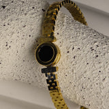 Stainless Steel Gold-Plated Roman Numeral Kada Bracelet