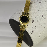 Stainless Steel Gold-Plated Roman Numeral Kada Bracelet