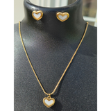 Gold-plated stainless steel necklace,Braclete and earring set
