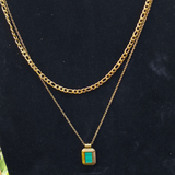 Gold-plated stainless steel double-chain necklace