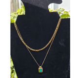 Gold-plated stainless steel double-chain necklace