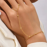 Gold Hand Chain Ring