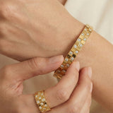 Gold Style Zarcon stone cubes Handcuff