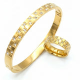 Gold Style Zarcon stone cubes Handcuff