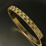 Gold Style Zarcon stone cubes Handcuff