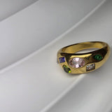 6 stone multicolour stainless steel