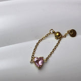 Pink heart zarkoon ring