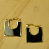 Black Square Earrings