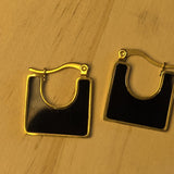Black Square Earrings