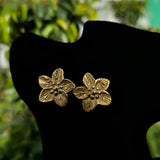 Stainless Steel Gold Flower Stud